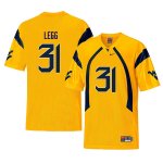 Men's West Virginia Mountaineers NCAA #31 Casey Legg Yellow Authentic Nike Throwback Stitched College Football Jersey ZE15G67XC